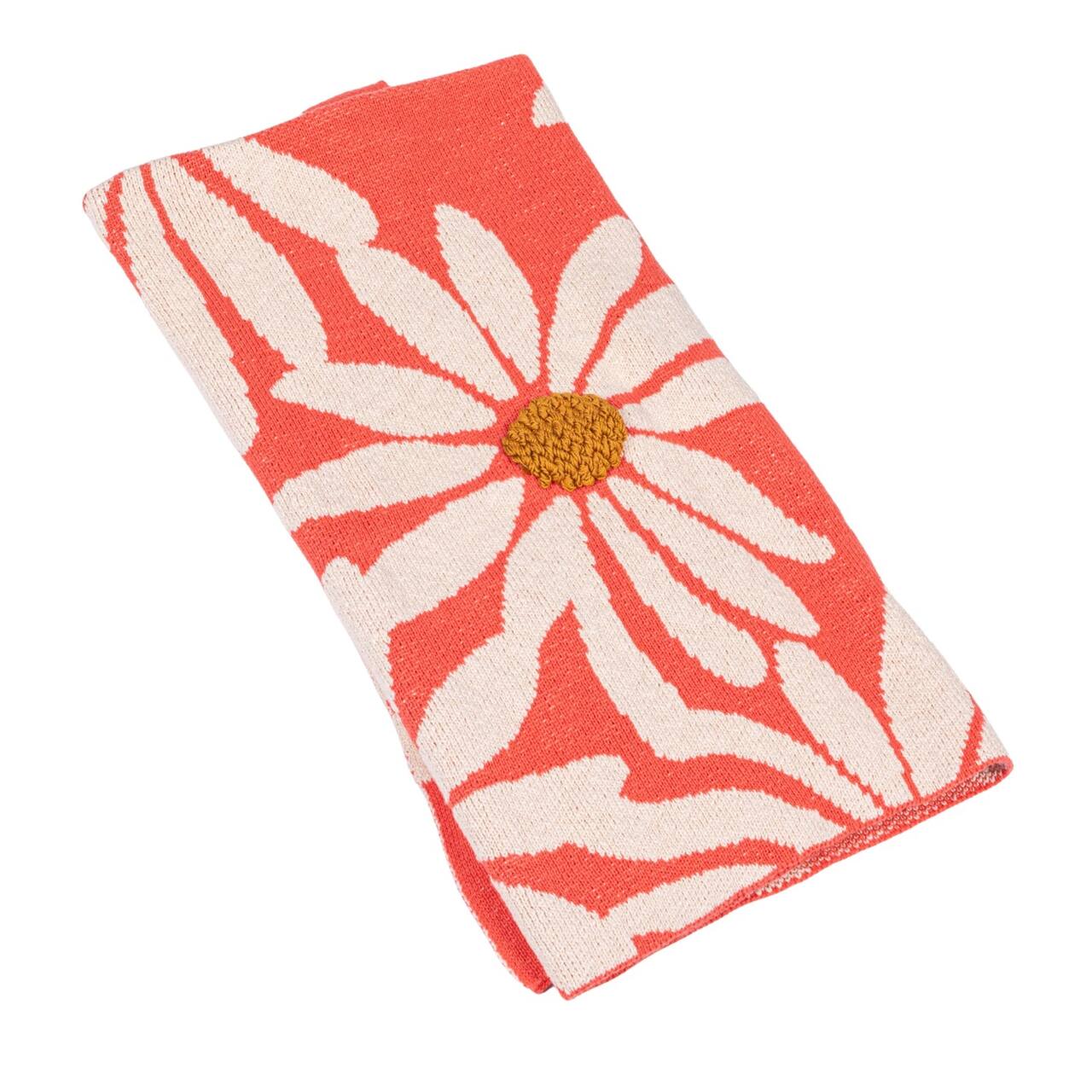 Hello Honey® Coral Flower Prints Cotton Knit Baby Blanket